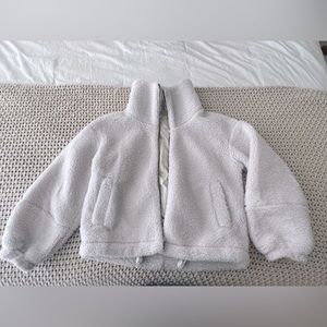 Lululemon cinchable fleece zip up - size 4 color: bone